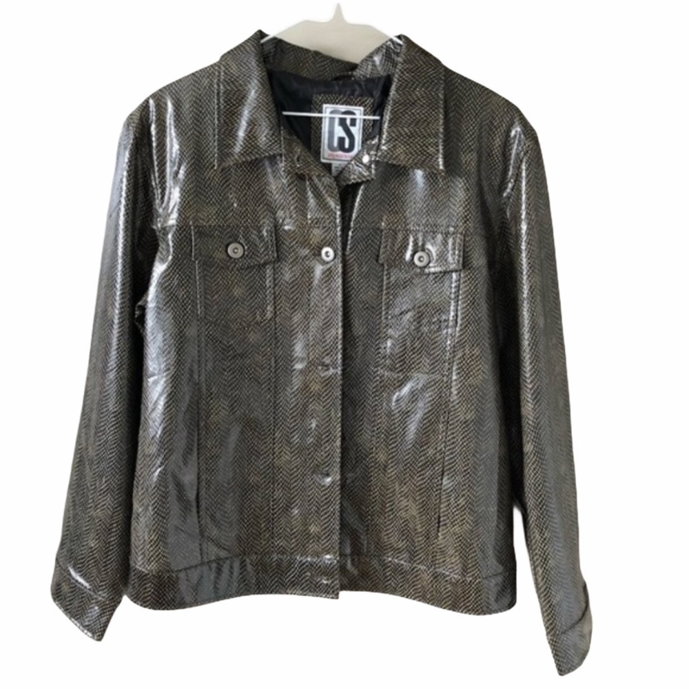 MEDIUM CS Signature Faux Leather Lined Jacket
